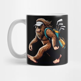 Funny Golf Novelty Sasquatch Bigfoot Golfing Mug